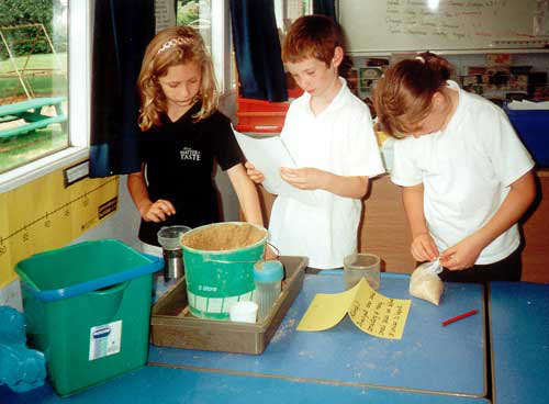 pupils doing hands-on activities