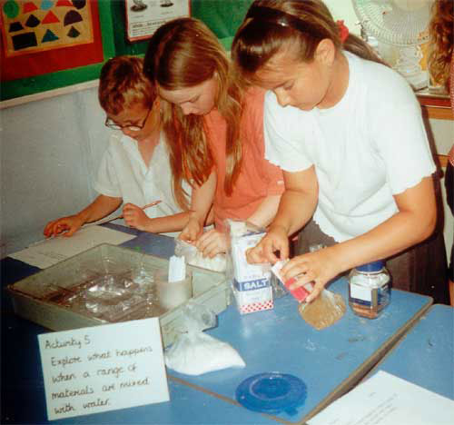 Pupils doing hands-on activities