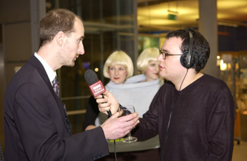 Phil being interviewed live at the Forum by radio Norfolk